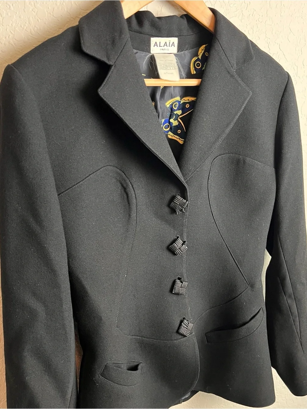 Vintage Azzedine Alaïa 1991 Butterfly Archive Sculpted Blazer FR 38 Jacket Rare - Picture 8 of 16